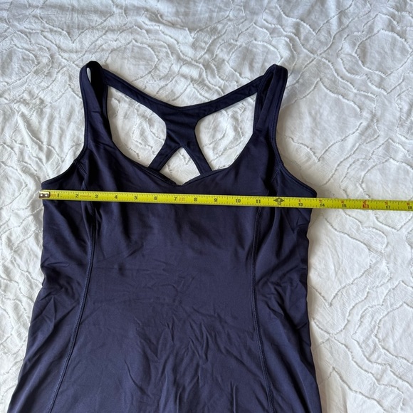 Lululemon Athletica Navy Tank Top Criss Cross Back Built in Bra - Picture 3 of 9